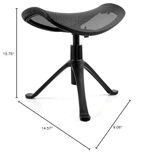 Lilithye Footrest for Desk Adjustable Height 2-in-1 Function Rotatable Ergonomic Under Desk Footrest Ottoman Stool Rolling Leg Rest for Home Office (Black) - color: 1-black