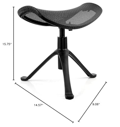 Lilithye Footrest for Desk Adjustable Height 2-in-1 Function Rotatable Ergonomic Under Desk Footrest Ottoman Stool Rolling Leg Rest for Home Office (Black) - color: 1-black