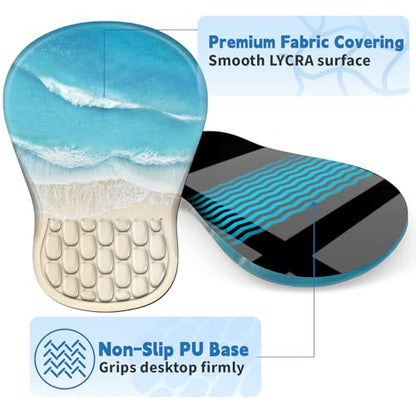 YIWEI Ergonomic Mouse Pad with Wrist Rest for Carpal Tunnel Pain Relief - color: Beach-1