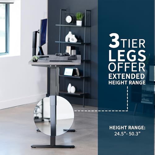 VIVO Dark Gray 55 x 28 in Standing Desk, DESK-KIT-2B55G - color: Dark Gray Top / Black Frame, size: 55 x 28