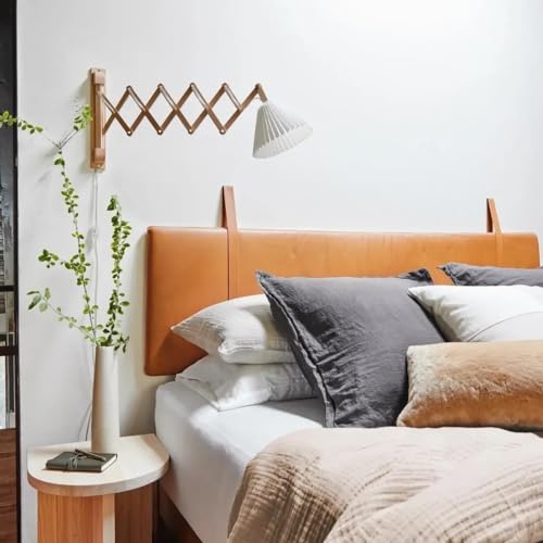 Plug in Mounted Wall Sconce, Swing Arm Wall Lamp for Bedroom, Living Room, Bedside Reading Light Fixtures with On/Off Switch,E26 Bulb Excluded (Burlywood) - color: Burlywood