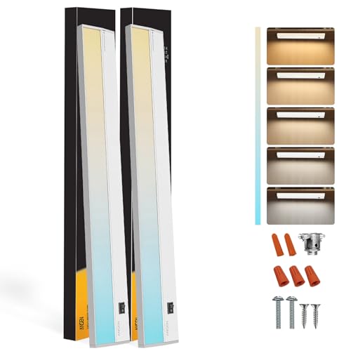 Ansen 2Packs of Under Cabinet Lighting Hardwired, 48in 26W 1720LM Dimmable Led Light for Kitchen/Closet, CRI 92+, R9 90+, 5 Color Temperature, 2700K-5000K(Warm White, Cool White, Daylight) - size: 48 inch