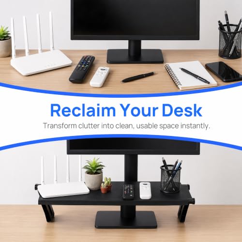 13 Inch Adjustable Screen Top Shelf Organizer for TV Computer Monitor Flat Screen, Large TV Mount Top Shelf Used To Place Soundbar Cable Box Speakers Apple TV Play-station Camera Frames Remote - size: 13-Inch