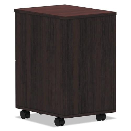 Alera Alera Valencia Series Mobile Pedestal, Left Or Right, 2 Legal/Letter-Size File Drawers, Mahogany, 15.38" X 20" X 26.63"