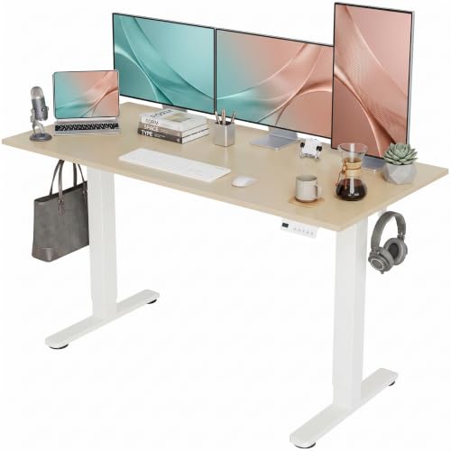 Claiks Electric Standing Desk, 55x24 Inch, Nature - color: Nature, size: 55 Inch