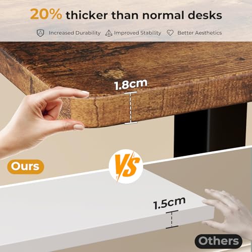JOY worker Electric Small Stand Up Desk, 35" Whole Piece Height Adjustable - color: Rustic Brown, size: 35" * 20"