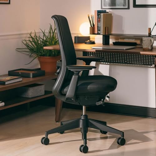 Haworth Soji Ergonomic Office Chair, Home Office Desk Chair, Clay | Computer Desk Chair with Seat Height Adjustment, Flexible Mesh Back, and Lumbar Support - color: Clay, style: With Lumbar Support