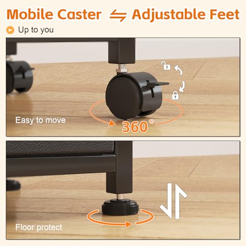 3-Drawer Mobile File Cabinet with 22" Wide Printer Stand, Fabric Under Desk Filing Cabinet with Side Bag & Headphone Hook, Fits Letter/A4 Size Hanging File Folders, Rolling Home Office Organizer,Black - color: Black