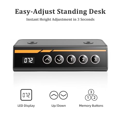 Claiks Electric Height Adjustable Standing Desk, 55x24 Inch, Black | Smooth Height Adjustment, 3 Memory Presets, Cable Management Hub&Hook, Stable Steel Frame, 176lbs Capacity, Easy Assembly - color: Black, size: 55