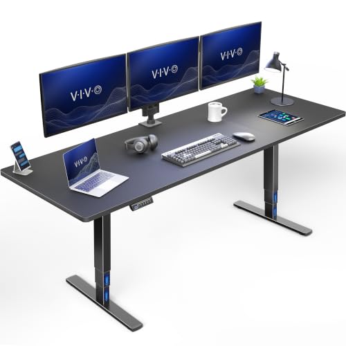VIVO Black 83 x 30 in Standing Desk, DESK-KIT-2E84B - color: Black Top / Black Frame, size: 83 x 30 inch