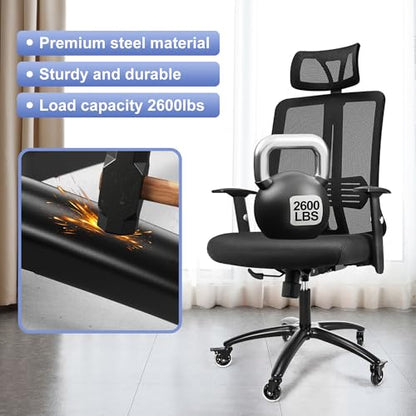Frassie Office Gaming Chair Metal Base Set Replacement Part | 28 Inch Wide Chair Legs with Bottom Plate Stand Cylinder, 2 Wheels with Brake