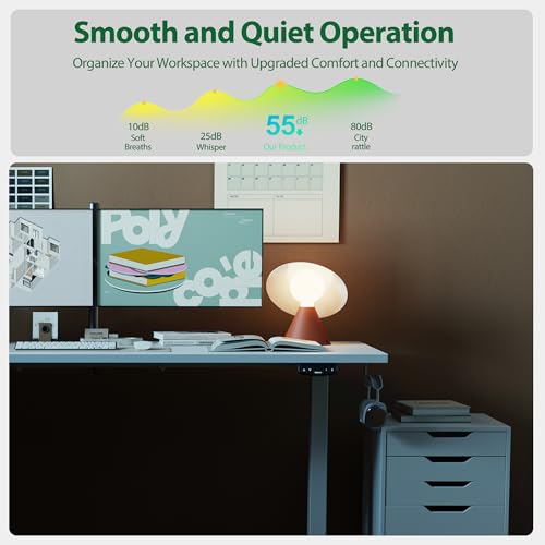 Agilestic Electric Height Adjustable Standing Desk, 63 Inch, White | Smooth Height Adjustment, Memory Presets, Hooks, Stable Steel Frame,154 lbs Capacity, Easy Assembly, Splice Board - color: White, size: 63 x 24 Inch