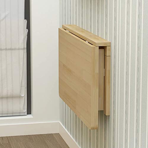 MM MELISEN Wall Mounted Folding Table for Laundry Room, Wall Mounted Fold Down Desk for Small Saving Spaces, Kids Floating Desk for Dining, Room, Study, Kitchen, Dinner, Bar, 95X55CM/37.4"X21.6"-2 - color: Wood, size: 95X55CM/38X22IN