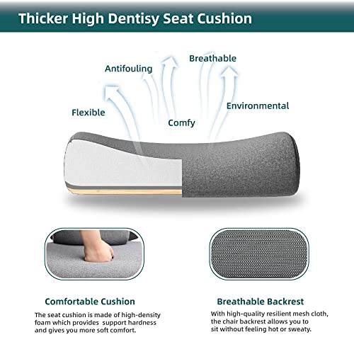 DUMOS Office Desk Chair with Footrest, Mesh Computer Gaming Chair | Ergonomic Lumbar Support, 360° Swivel, Rolling Wheels, Adjustable Headrest, Task Student, Elegant Grey - color: Elegant Grey, size: Standard