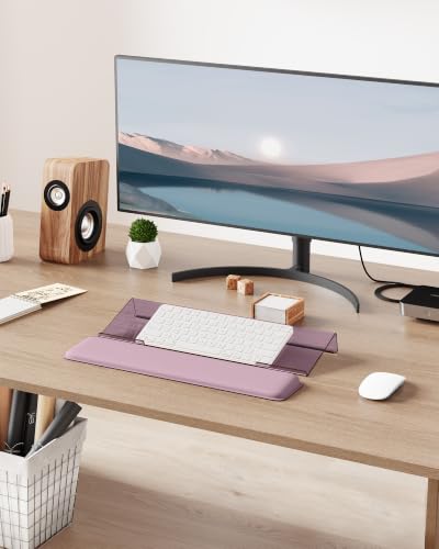 Laborio Computer Keyboard Wrist Rest, Keyboard Riser Stand for Desktop - color: Rose Pink