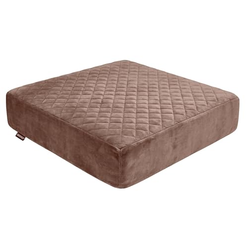 Large Soft 20x20x5 Polyurethane Foam Recliner Chair Seat Cushion for Long Sitting - Washable Velvety Cover with Waterproof Layer, Non-Slip Base - Tailbone Pain & Pressure Relief - Brown - color: Brown, size: 20x20x5"
