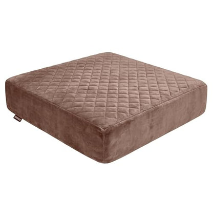 Large Soft 20x20x5 Polyurethane Foam Recliner Chair Seat Cushion for Long Sitting - Washable Velvety Cover with Waterproof Layer, Non-Slip Base - Tailbone Pain & Pressure Relief - Brown - color: Brown, size: 20x20x5"
