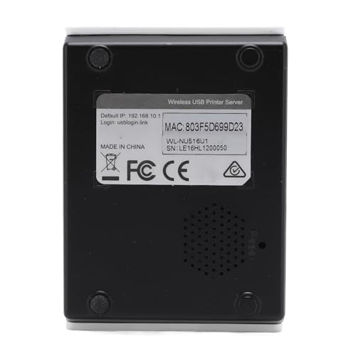 USB Print Server 4 Port, 10/100Mbps LAN and 2.4G Wireless Printer Sharing Hub for Home Office Network (US Plug)