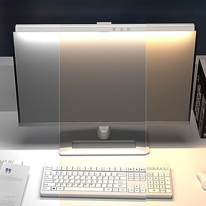 Computer Monitor Lamp, Screen Monitor Light Bar for Eye Caring, USB Reading LED Task Lamp with Auto Dimming, Touch Control, No Glare Eye Protection Home Office Desk Lamps (White)