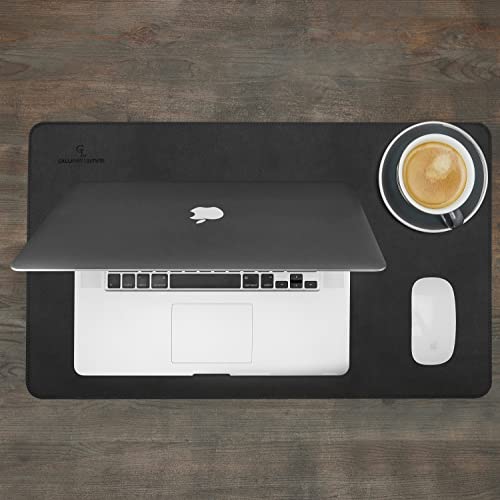 Gallaway Leather Desk Mat,Desk Writing Pad - Office Desk Pad, Medium 24" x 14" Black, Desk Mats on Top of Desks, Gift Ready Elegant Computer Desk Mat Desk Cover Desk Pad Protector PU Leather - color: Black, size: Medium