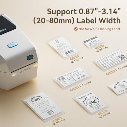 NIIMBOT K3 Desktop Label Printer, 3 Inch,180mm/s High Speed, White | Support Bluetooth and USB Connection, Come with 1 Roll Tapes, Thermal Label Maker for Small Business and Home Office - color: White