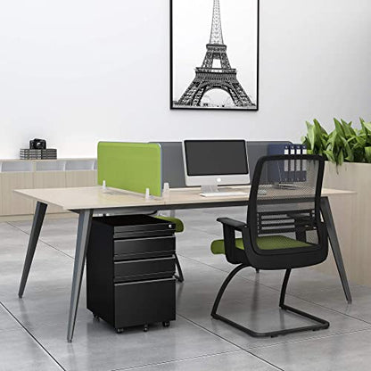 STANI 25" H 3 Drawer Mobile File Cabinet with Lock, Under Desk Metal Filing Cabinet, Locking Office Mobile Cabinet with Wheels, Letters/Legal/A4(Assembly Required Black) - color: Black, size: 3 Drawers-Assembly Required