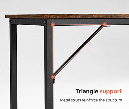 VASAGLE Computer Desk, Office Work Desk, 31.5 x 19.7 x 29.9 Inches, for Study, Bedroom, Home Office, Living Room, Rustic Brown and Ink Black ULWD038B01 | Gaming Desk, Home Office Desk, Modern Basic Style, Metal Frame, Rustic Brown and Matte Black, BARNET