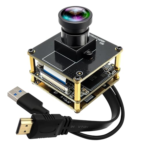 HDMI 60fps USB Camera 4K High Speed USB3.0 Camera for Worship Conference Monitor Type-C HDMI Simultaneous Output PC Camera for Computer with 120Degree No Distortion Lens 2X Digital Zoom Webcam - size: 120Degree No Distortion Lens