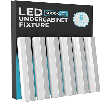 6 Pack 24" Hardwired Under Cabinet Light, 5000K Daylight, ETL, 1250 lm - color: 5000K DayLight, size: 24 INCH 6 Pack