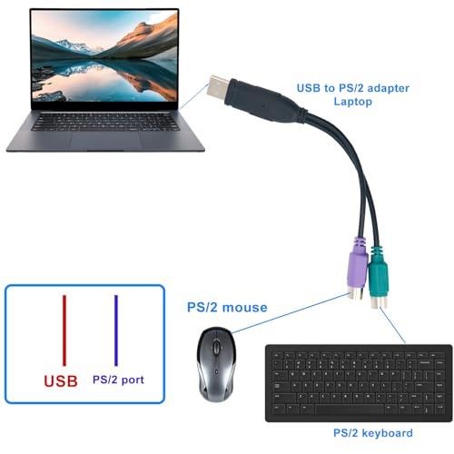 2pcs PS/2 to USB Adapter