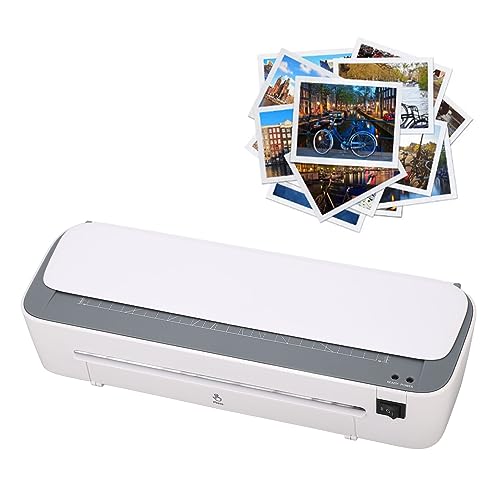 A4 Thermal Laminating Machine (Desktop) for Hot and Cold Modes - 9 Inch Width with Integrated Paper Cutter Corner Rounder and Hole Punch, 110-120V 300W US Plug for Office and