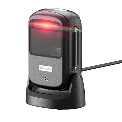 NetumScan Hands-Free Barcode Scanner, 1D 2D QR Desktop USB Wired Barcode Reader with Auto-Sensing, 1M Pixel CMOS for Inventory Management, Retail, POS System, Windows Mac Linux