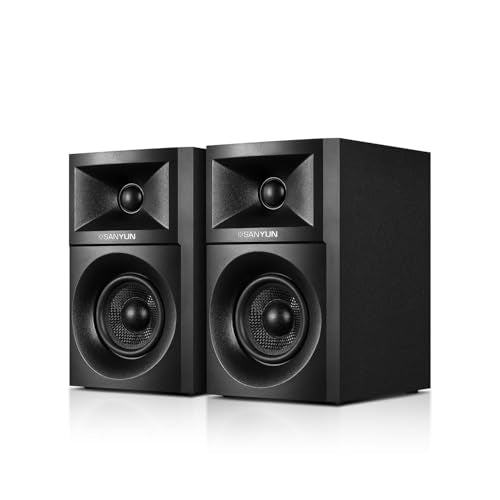 Sanyun SW203 3" 2-Way Active Bookshelf Speakers for Desktop Computer PC - color: Black