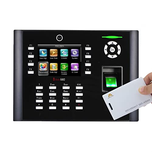 Time Clock, Iclock680 TCP/IP Fingerprint Time Clock Office Attendance Machine Webserver Door Access Control System for Business, Office(Iclock680-wifi)