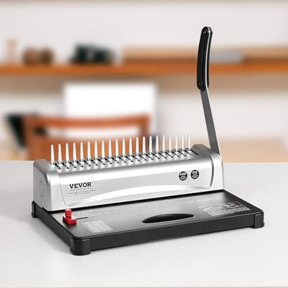 VEVOR Binding Machine, Comb Binding Machine 21-Holes Binding 450 Sheets, Book Binder Machine with 100 PCS 3/8'' Comb Binding Spines, for Letter Size, A4, A5 - style: Comb Binding
