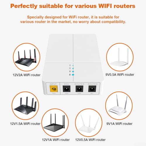 Uninterruptible Power Supply for Router Modem 12V 9V Output 7800MAh 6 Hours Runtime UPS Backup Power Source Compatible with All Router Brands