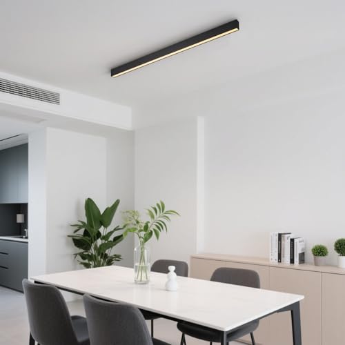 Black ceiling light LED, used for living room, bedroom, hallway, kitchen, - size: 23.6IN