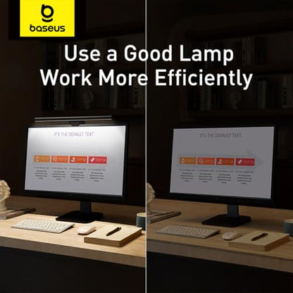 Baseus Monitor Light Bar - Touch Control Desk Lamp with 3 Light Modes, Computer Monitor Light for Home Office, USB Powered LED Desk Lamp, Black