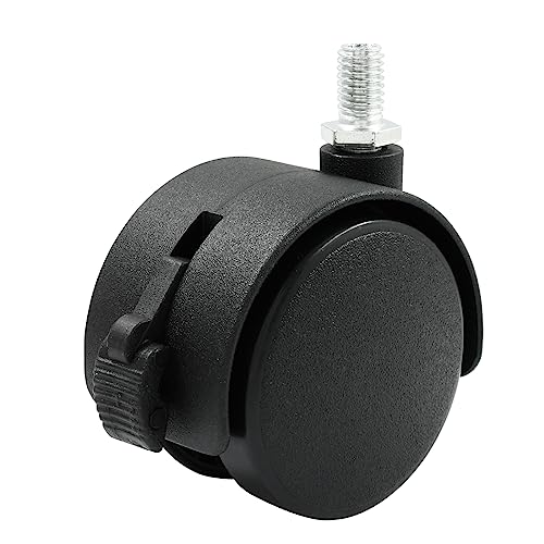 4 Pack 2 Inch Caster Wheel, M8 Threaded Stem, Black Nylon - style: 2 Inch with brake(4 Pack)