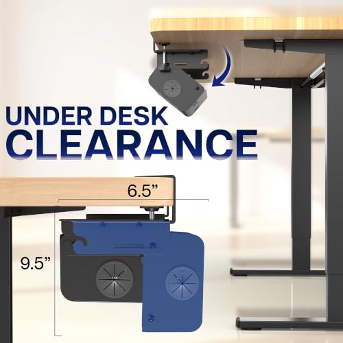 VIVO No Drill 19 inch Clamp-On Under Desk Cable Management Box with Flip-Open Lid, Easy-to-Open Steel Cord and Power Strip Organizer, Cable Organizer Tray, 11 lbs Capacity, Black, DESK-ACMB20-C