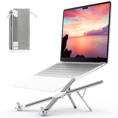 OMOTON Foldable & Portable Laptop Stand for Desk, 6-Level Adjustable Riser