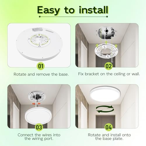 hykolity 9 Inch Selectable CCT LED Round Flat Panel Light,1800LM,2 Pack | 18W 3000K/4000K/5000K, Edge-Lit Flush Mount Ceiling Light Fixture for Kitchen, Bedroom, Laundry and Closet Room,White - color: White, size: 9 inch