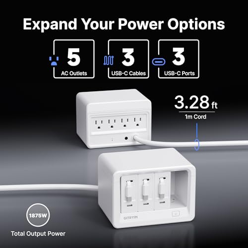 Gitryin 11-in-1 Desktop Charging Station, 120W USB Retractable GaN Charger - size: With 3 Type-C Chargers