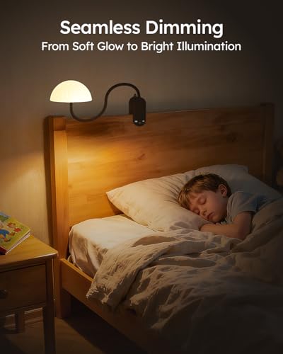 Cordless Clip On Lamp, Touch Control Desk Lamp with RGB Ambient Mode & 3000K–6000K, Rechargeable Dimmable Book Reading Light with Flexible Arm Sturdy Clamp On Table Bedside Headboard, Battery Operated - color: Black