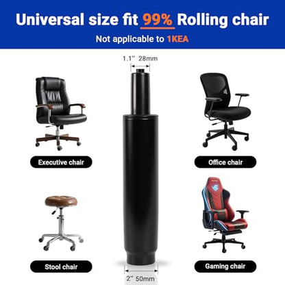 10-14 Inches Office Chair Cylinder Replacement, TOP-Activated - color: Matte Black, size: 3.9‘’ Height Range