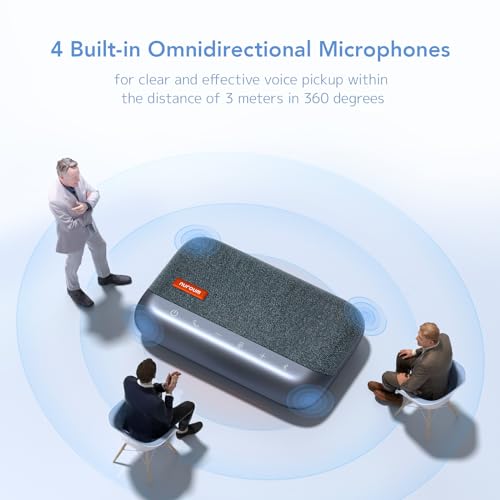 NUROUM A15 Conference Speaker and Microphone, Portable&Scalable Bluetooth Wireless Speakerphone, 360° Voice Pickup, Daisy Chian for Calls/Computer/PC/Laptop/Desktop via Bluetooth/Dongle/USB-A/C Blue - style: A15-Blue