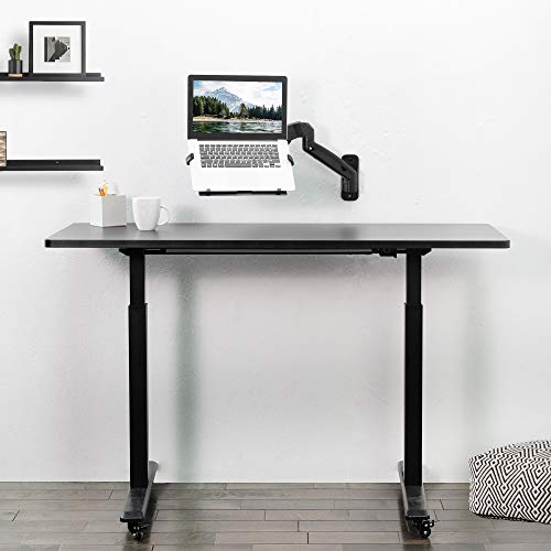 VIVO Height Adjustable Pneumatic Extended Arm Laptop Wall Mount, Full Motion Articulating Notebook Tray, Fits 10 to 15.6 inch Screen, Black, MOUNT-V001GL - color: Black