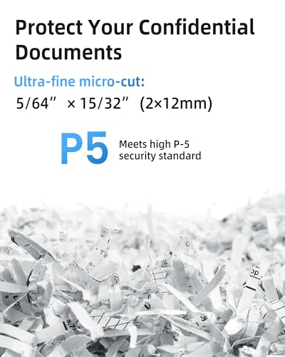 Locksworth 200-Sheet Micro Cut Shredder for Home Office, 8.5 Gallons Bin P-5 High Security Shredders for Paper, CD, Credit Card, Staple, Clip, Heavy Duty Commercial Paper Shredder with Casters - size: 200-Sheet