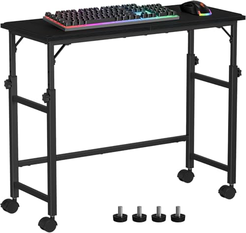 Snughome Mobile Keyboard Tray with Mouse Pad, Height Adjustment 21.6"-31.1", Keyboard Standing Desk, Rolling Under-Desk Extender with Lockable Casters, Desk Accessories for Home Office, Black - color: Black, size: 21.6"-31.1"