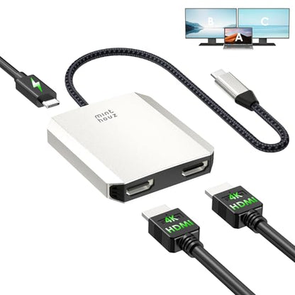 Minthouz USB C to HDMI Multiport Adapter 4K@60Hz Dual HDMI Output